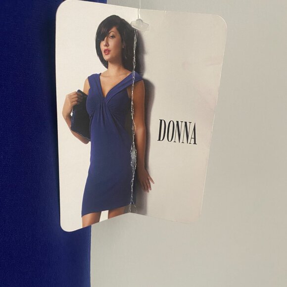 Donna Fashion Purple Sleeveless Drop Waisted Stretch Lined Midi Dress Size M - Picture 3 of 7